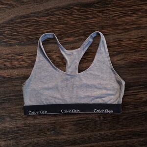 Calvin Klein Heather Gray Racerback Bra
